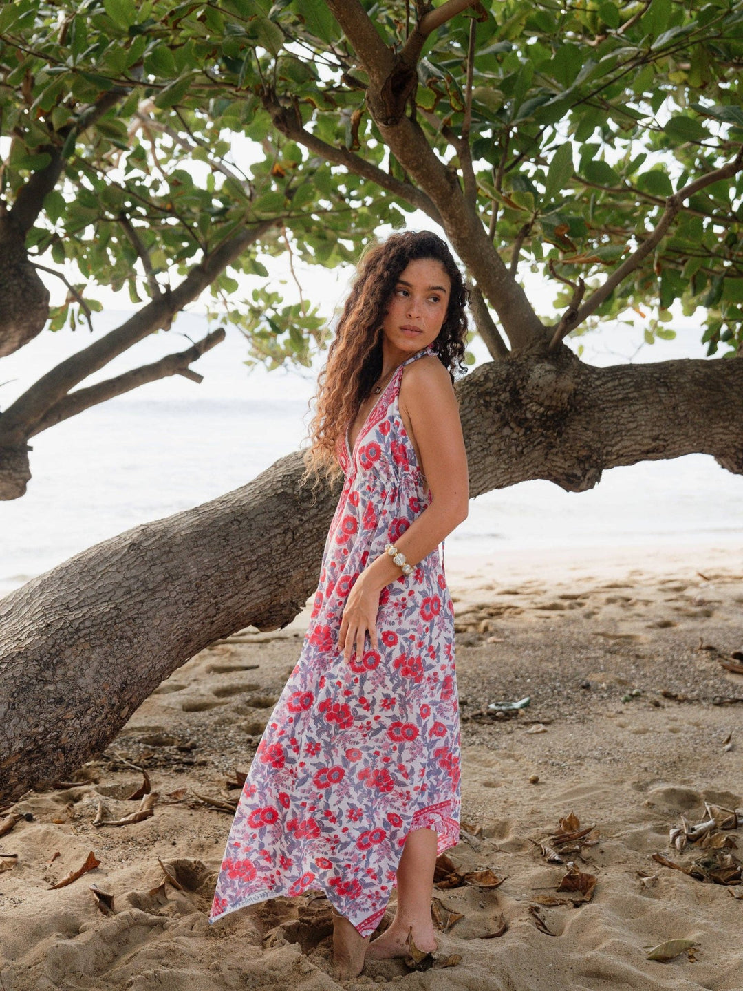 Seaside Americana Organic Cotton Halter Beach Dress - Meadow CollectiveMaxi Dress