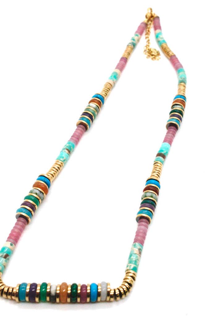 Semi Precious Stone Artsy Short Necklace - French Flair - Meadow Collectivenecklace