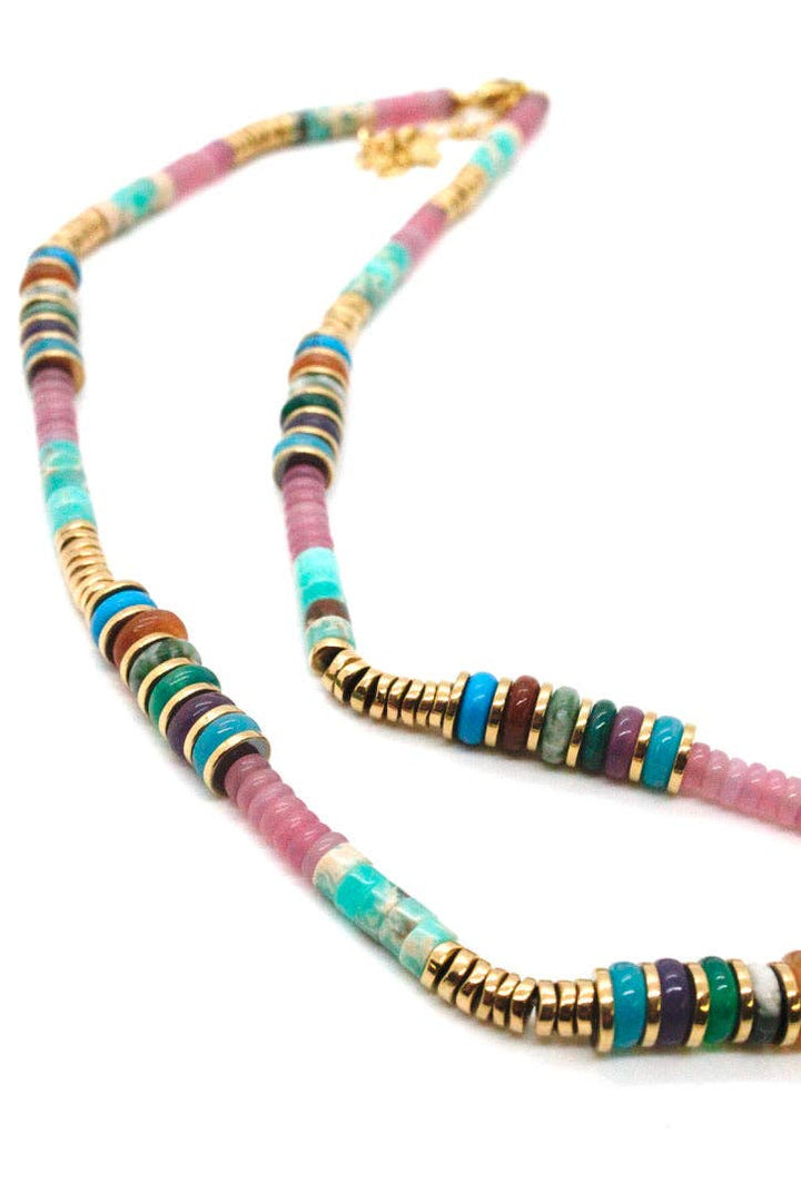 Semi Precious Stone Artsy Short Necklace - French Flair - Meadow Collectivenecklace