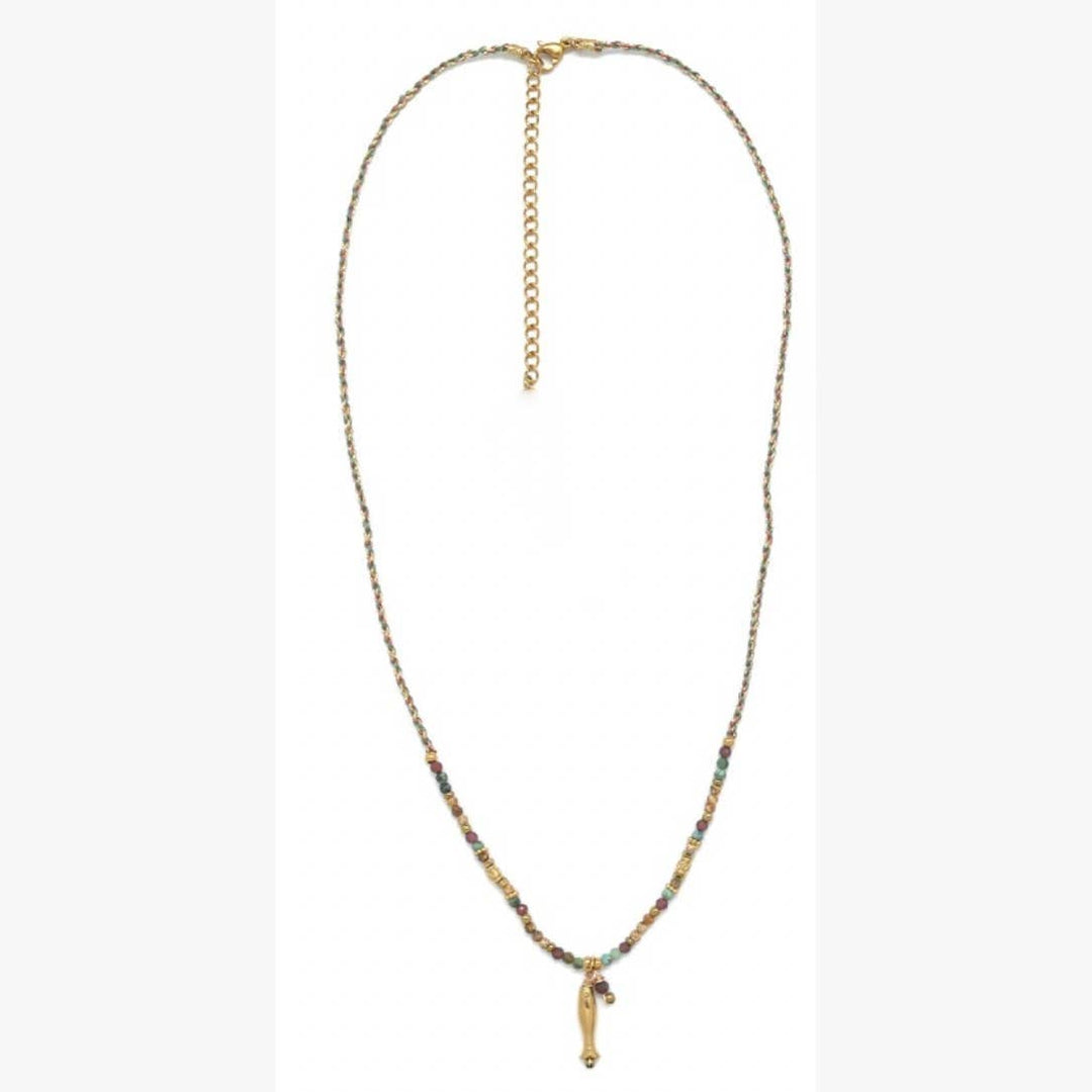 Semi Precious Stone Mini Fish Necklace - Meadow CollectiveNecklace