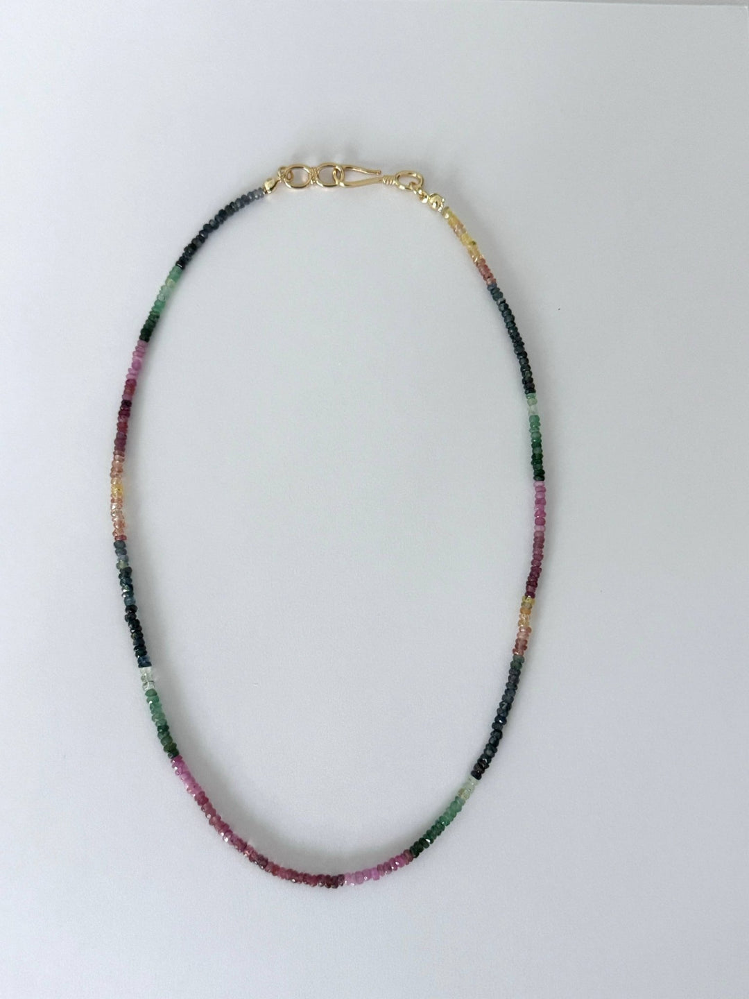 She’s a Rainbow: Natural Tourmaline Beaded Necklace – 14K Gold Filled - Meadow CollectiveNecklace