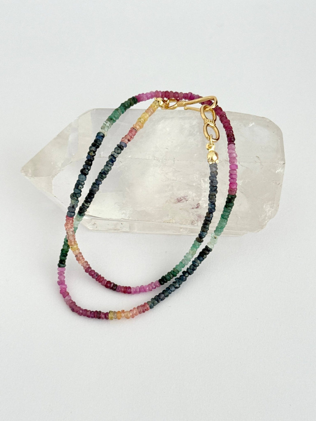 She’s a Rainbow: Natural Tourmaline Beaded Necklace – 14K Gold Filled - Meadow CollectiveNecklace