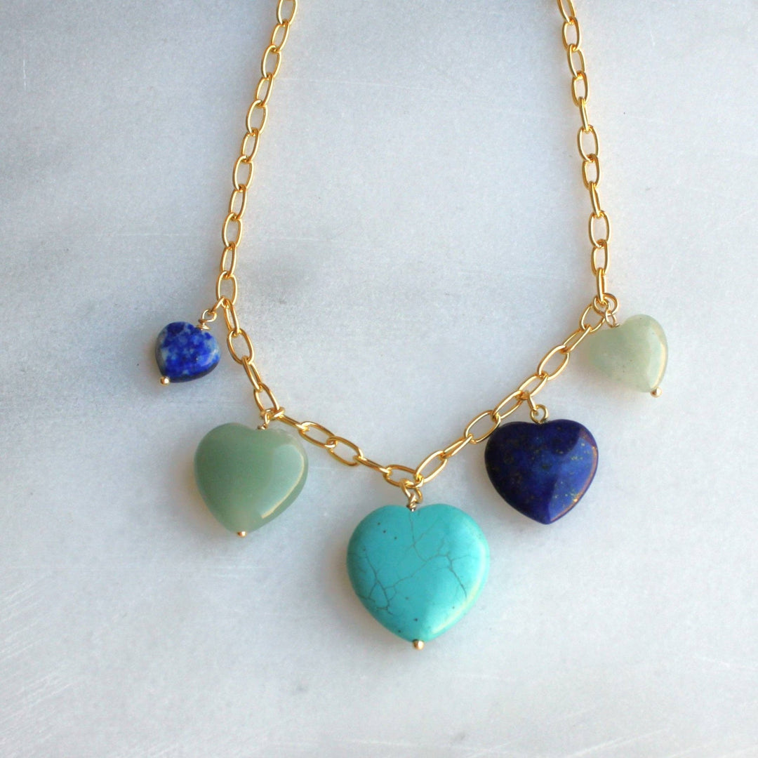 Sierra Stone Heart Multi Charm Necklace - Meadow CollectiveNecklace