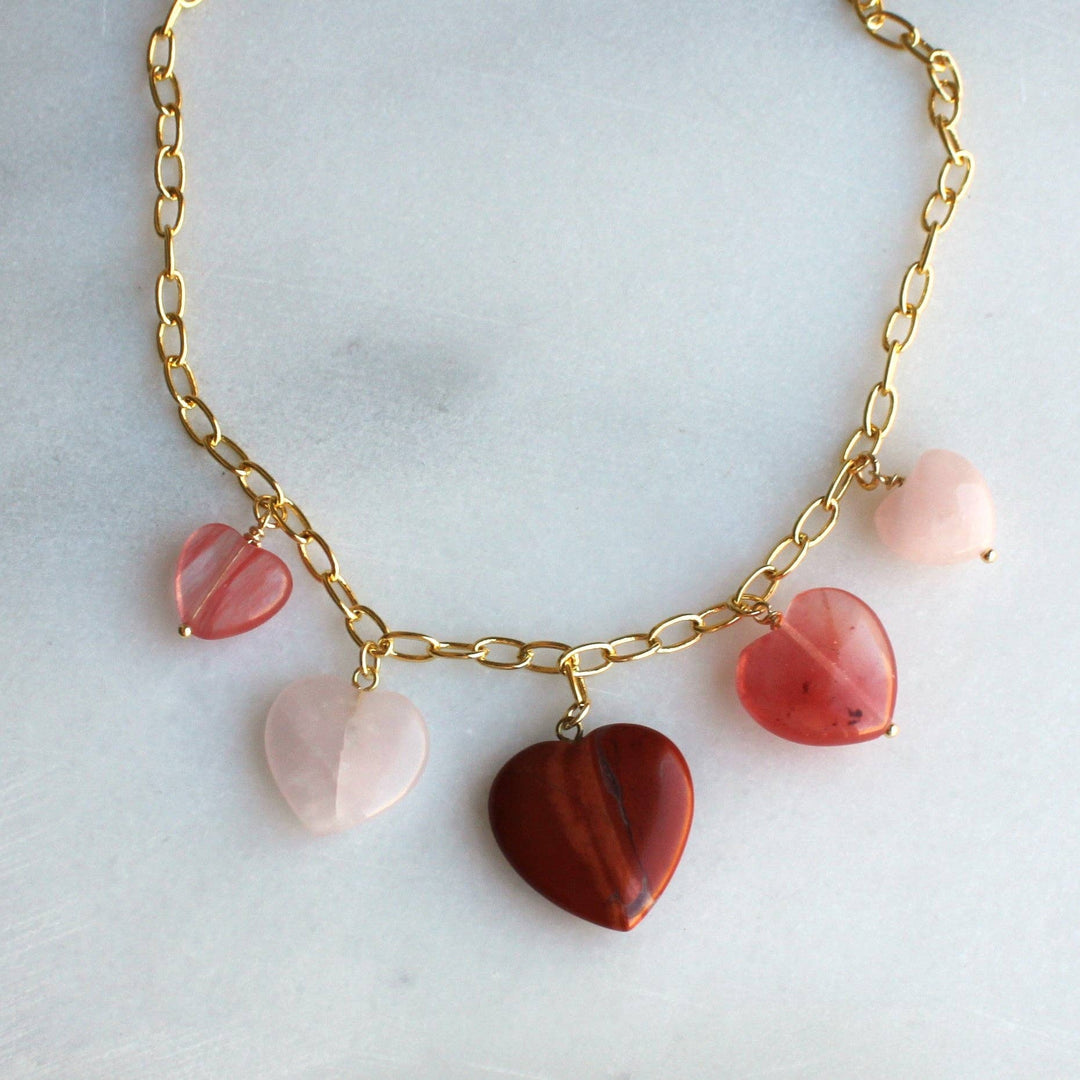 Sierra Stone Heart Multi Charm Necklace - Meadow CollectiveNecklace