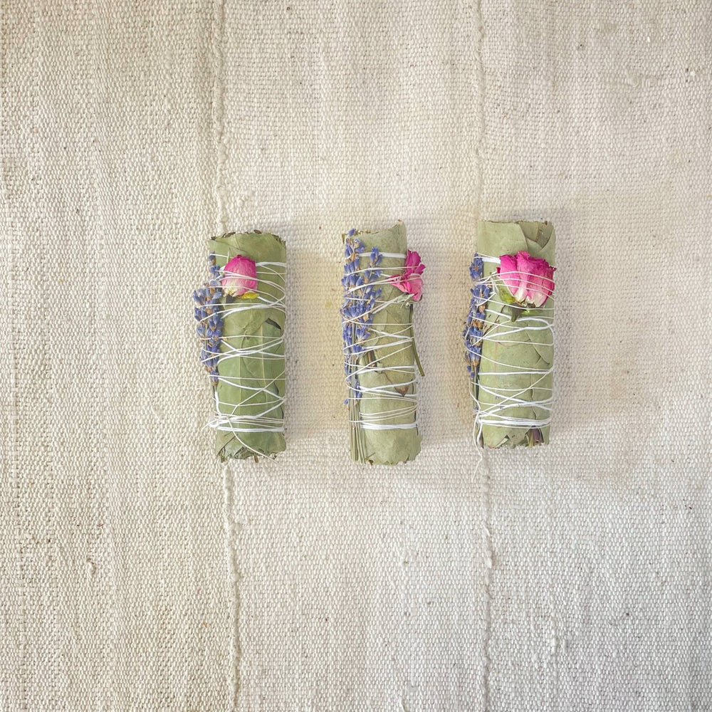 Small Lavender and Pink Rose Eucalyptus Bundle - Meadow Collectiveincense