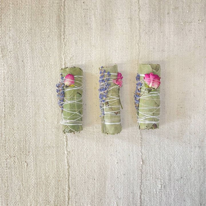 Small Lavender and Pink Rose Eucalyptus Bundle - Meadow Collectiveincense