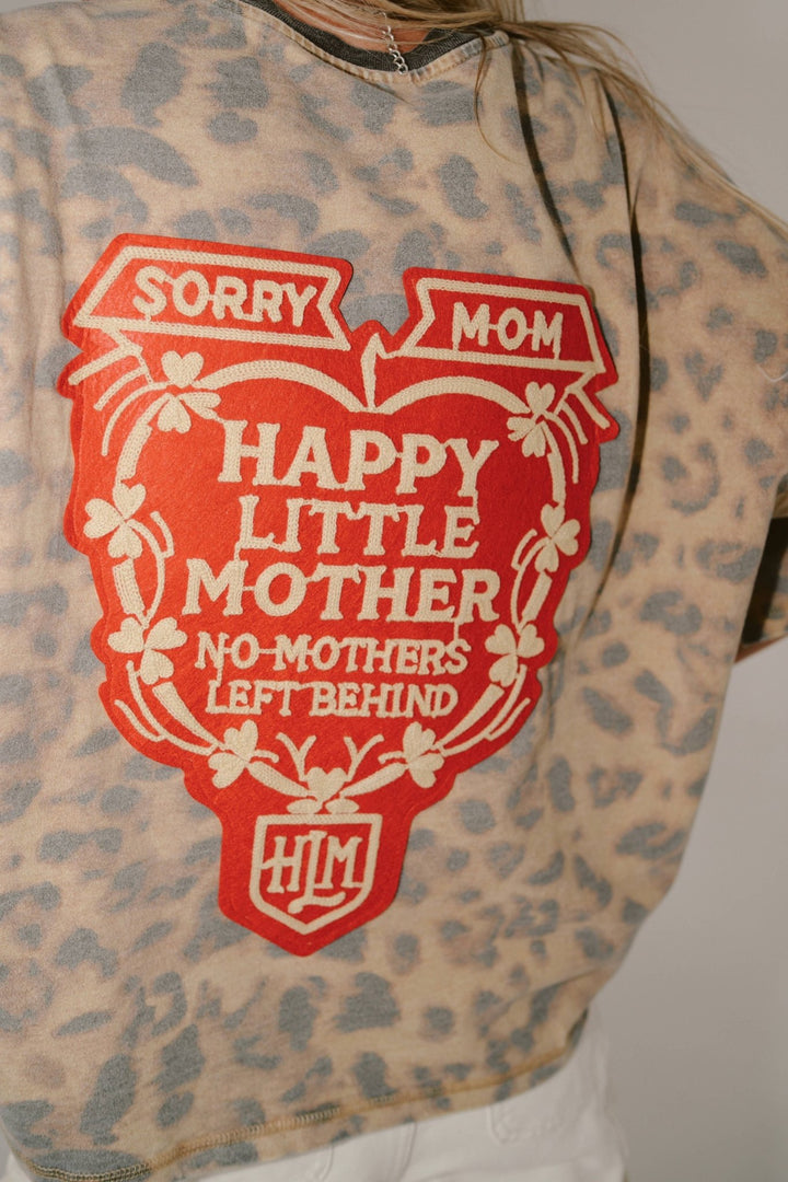 Sorry Mom Tee By Happy Little Mother - Leopard Print - Meadow Collectiveoversized tee