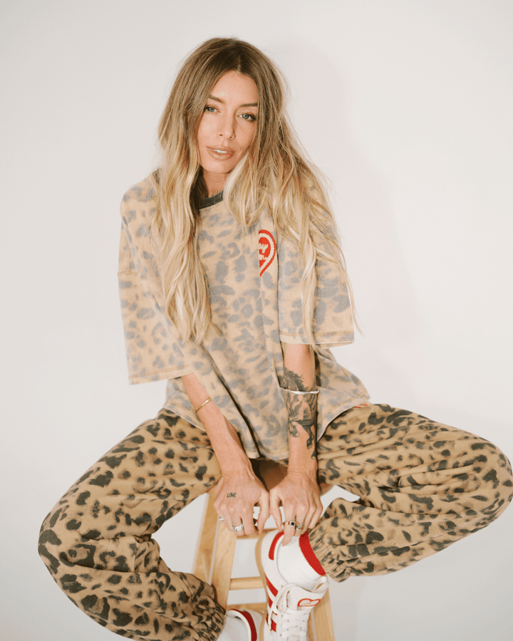 Sorry Mom Tee By Happy Little Mother - Leopard Print - Meadow Collectiveoversized tee