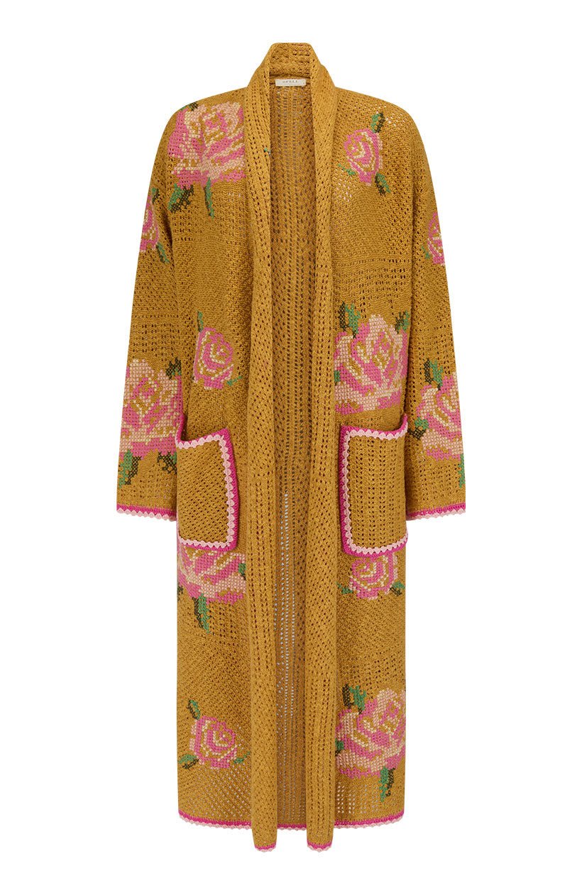 Spell Coastal Granny Maxi Cardigan - mustard - Meadow Collectivecardigan
