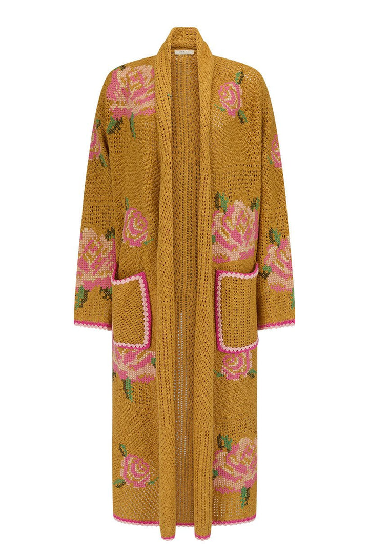 Spell Coastal Granny Maxi Cardigan - mustard - Meadow Collectivecardigan