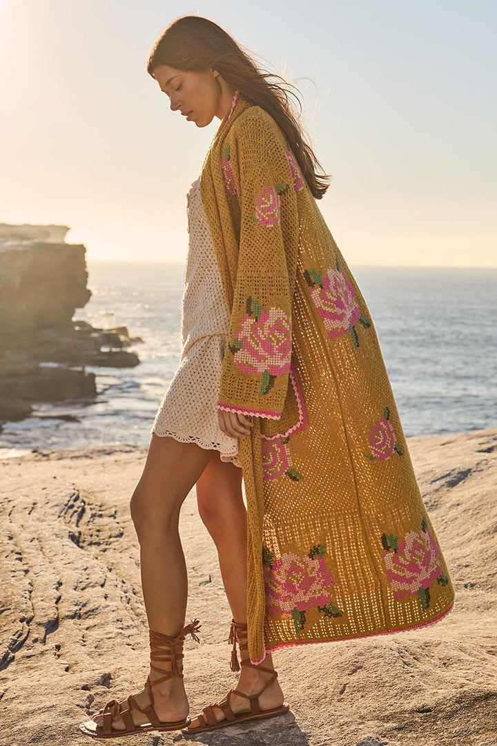Spell Coastal Granny Maxi Cardigan - mustard - Meadow Collectivecardigan