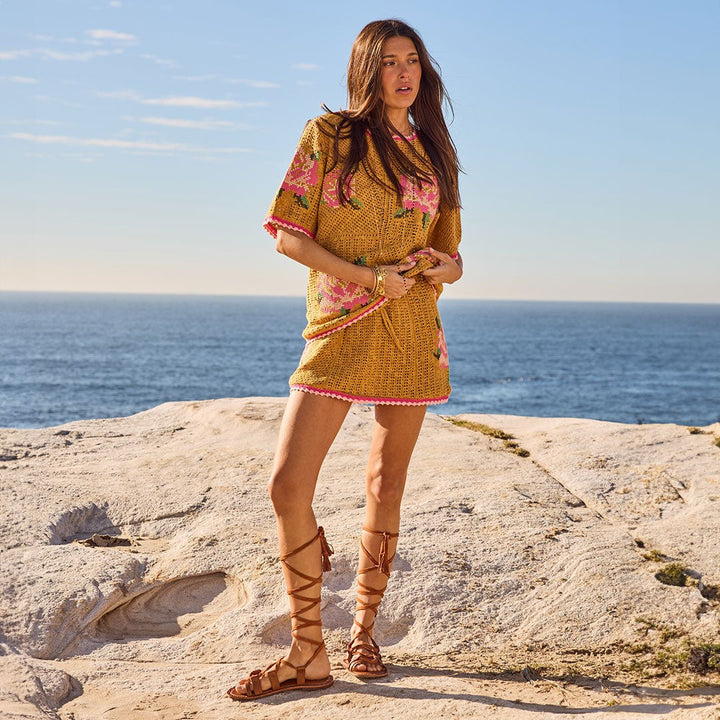 Spell Coastal Granny Mini Skirt - Mustard - Meadow Collectivemini skirt