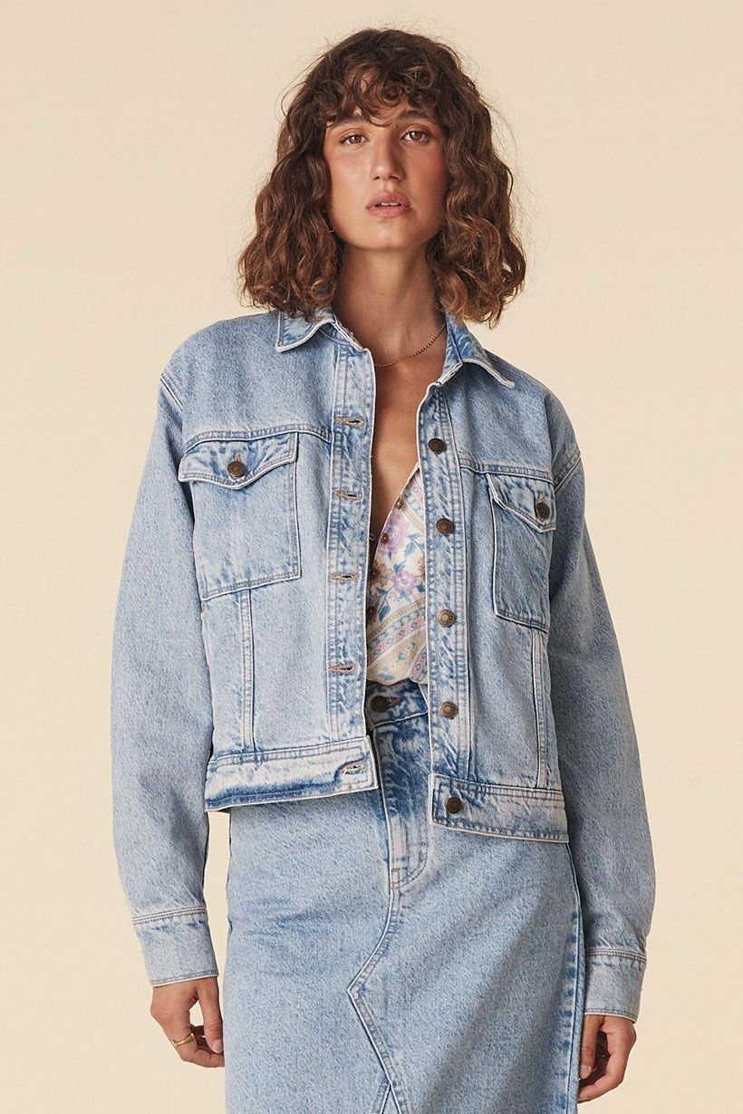spell eve denim dress Spell Denim Button Down Eve Midi Dress Size 3XL