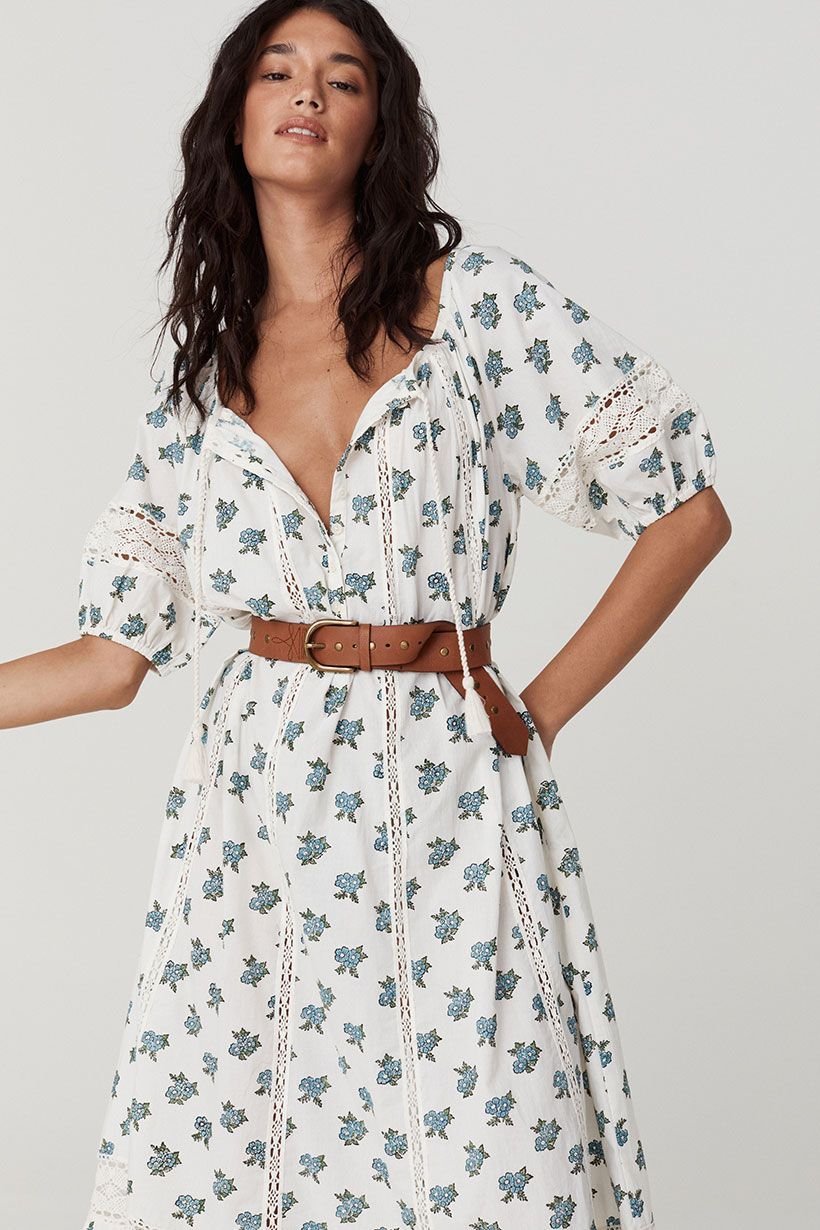 fable midi dress Women Midi Lace Basque Empire Waist Dress - Wild Fable