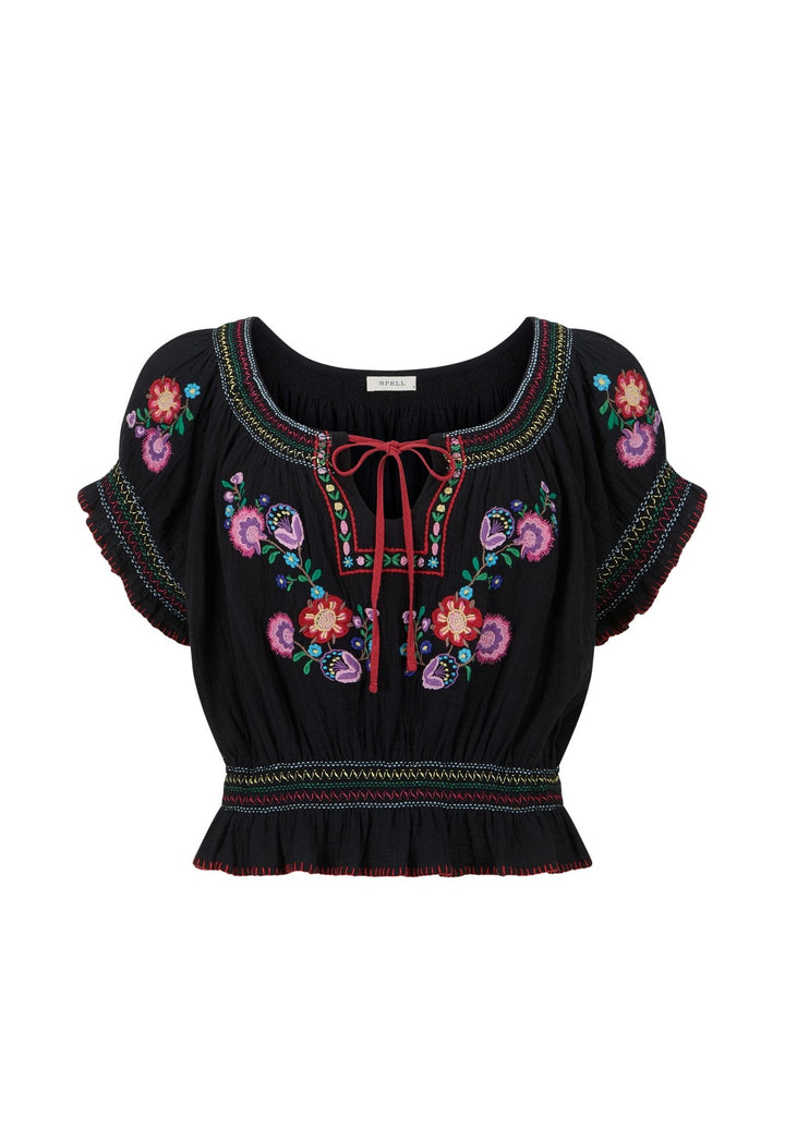 Spell Feliz Crop Blouse- Woodland Black - Meadow Collectiveblouse