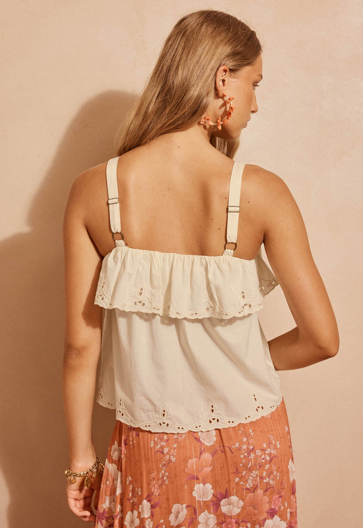 Spell Fleur De Lis Cami - Ivory - Meadow CollectiveTops