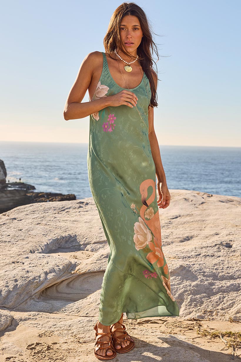 Spell Floridian Bias Dress - Sage - Meadow Collectiveslip dress