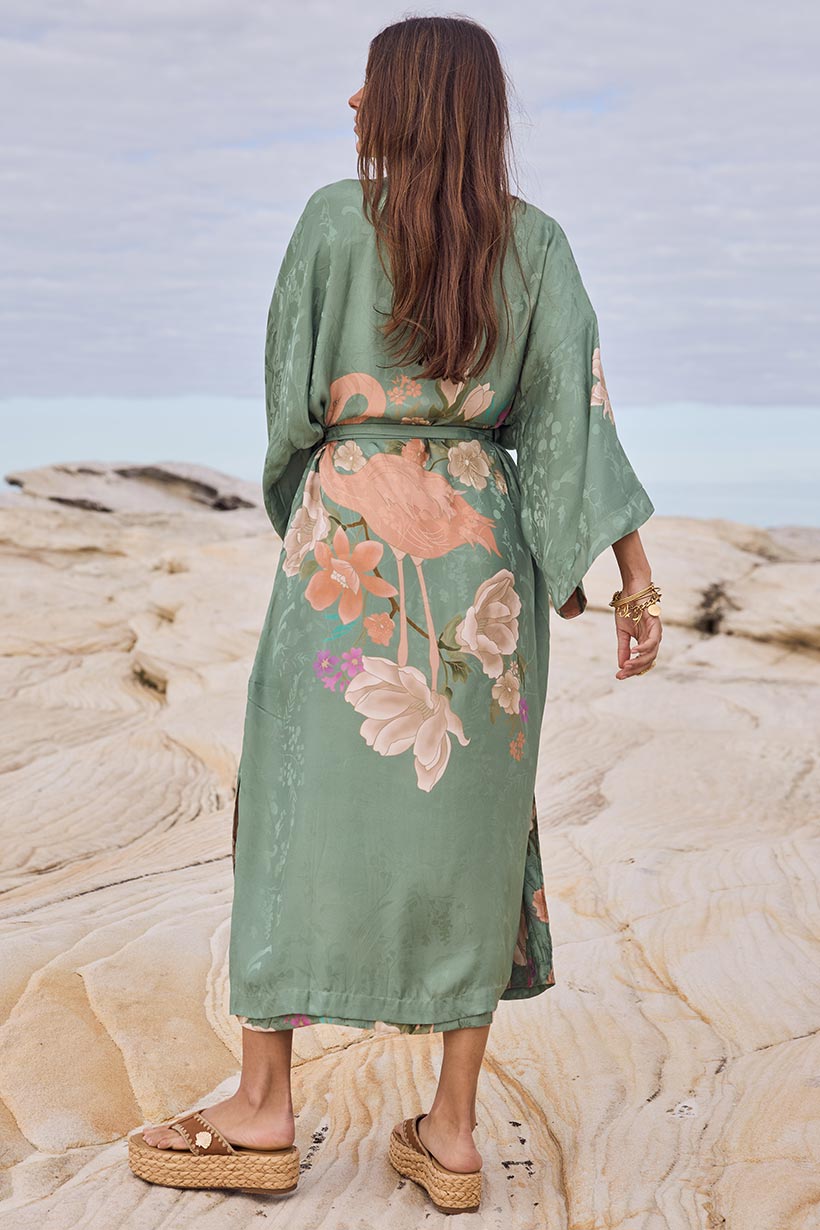 Spell Floridian Reversible Robe - Sage - Meadow Collectivekimono robe