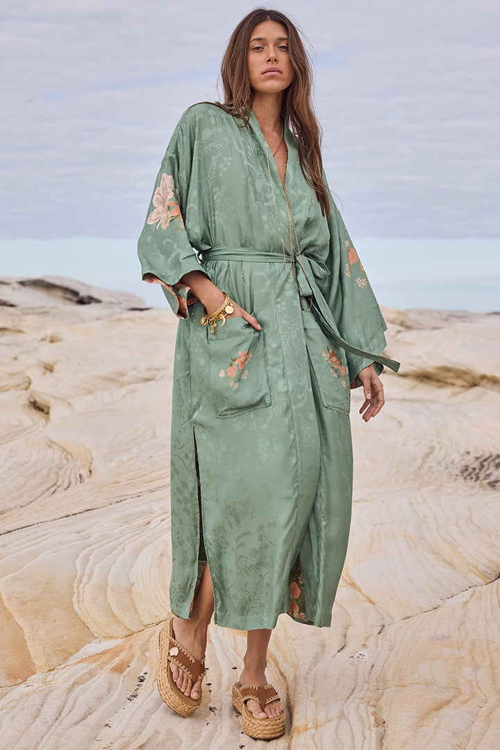 Spell Floridian Reversible Robe - Sage - Meadow Collectivekimono robe