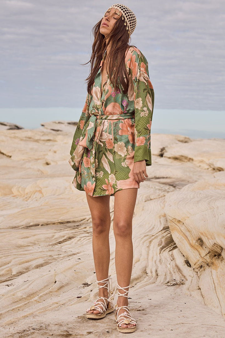 Spell Floridian Shirt Dress - Sage - Meadow Collectiveshirt dress