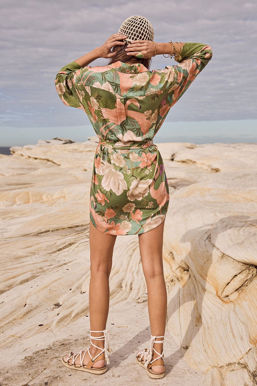 Spell Floridian Shirt Dress - Sage - Meadow Collectiveshirt dress