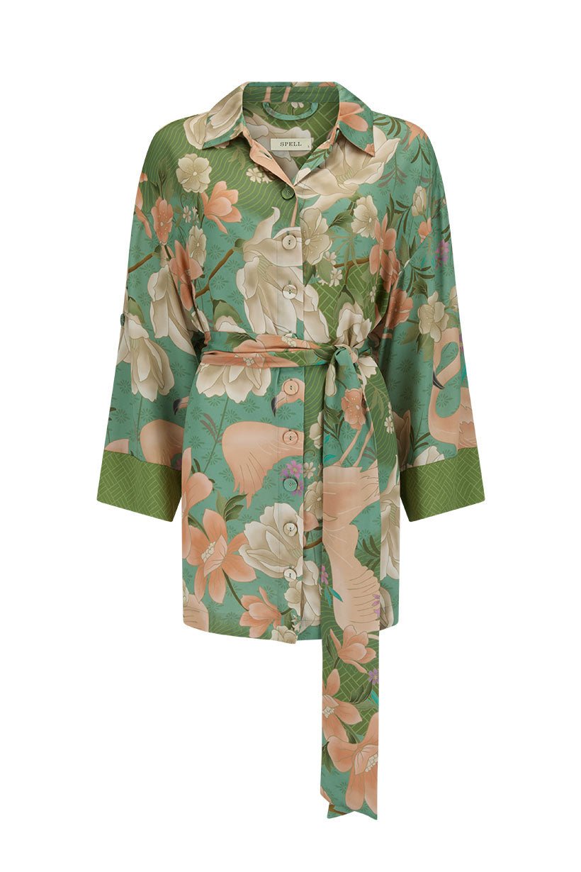 Spell Floridian Shirt Dress - Sage - Meadow Collectiveshirt dress