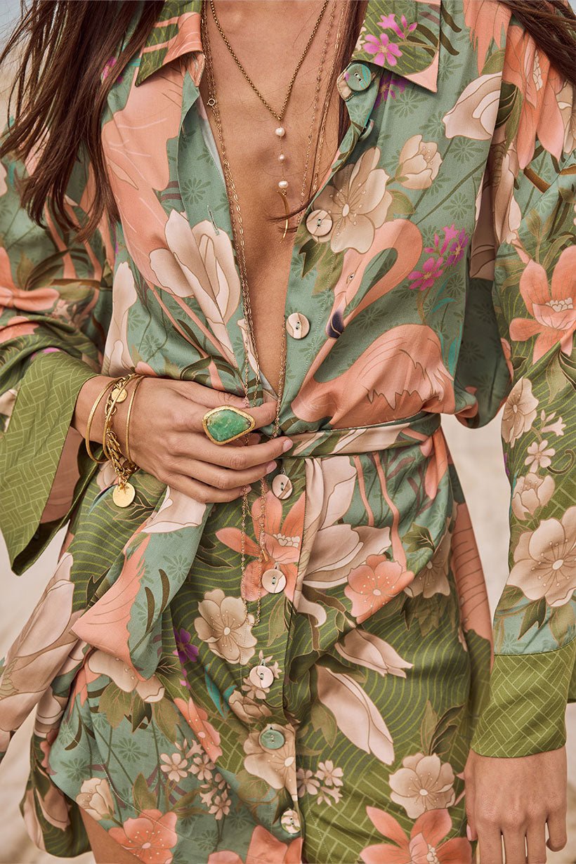 Spell Floridian Shirt Dress - Sage - Meadow Collectiveshirt dress