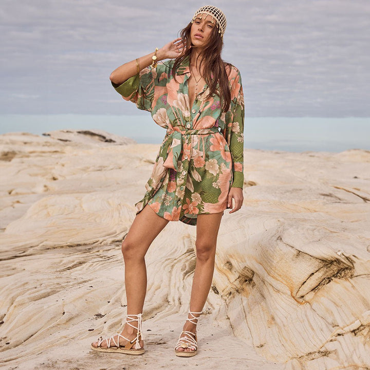 Spell Floridian Shirt Dress - Sage - Meadow Collectiveshirt dress