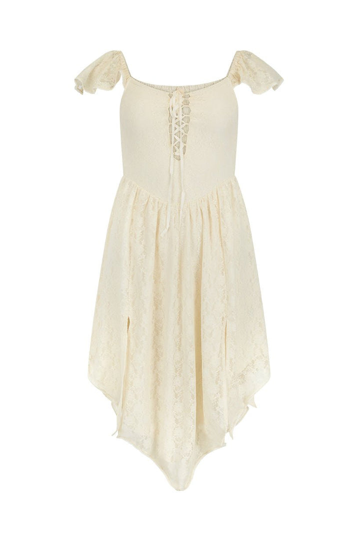 Spell Glastonbury Lace Dress - White - Meadow Collectivemidi dress