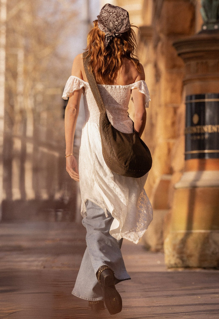 Spell Glastonbury Lace Dress - White - Meadow Collectivemidi dress