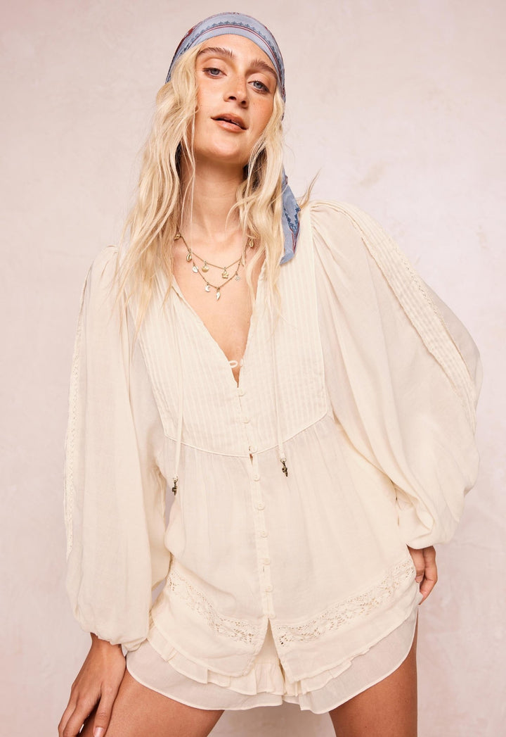Spell Ines Boho Blouse - Light Sand - Meadow CollectiveTops