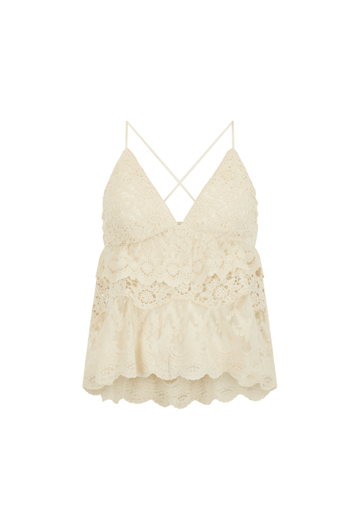 Spell Irma Lace Halter - Pearl - Meadow CollectiveTop