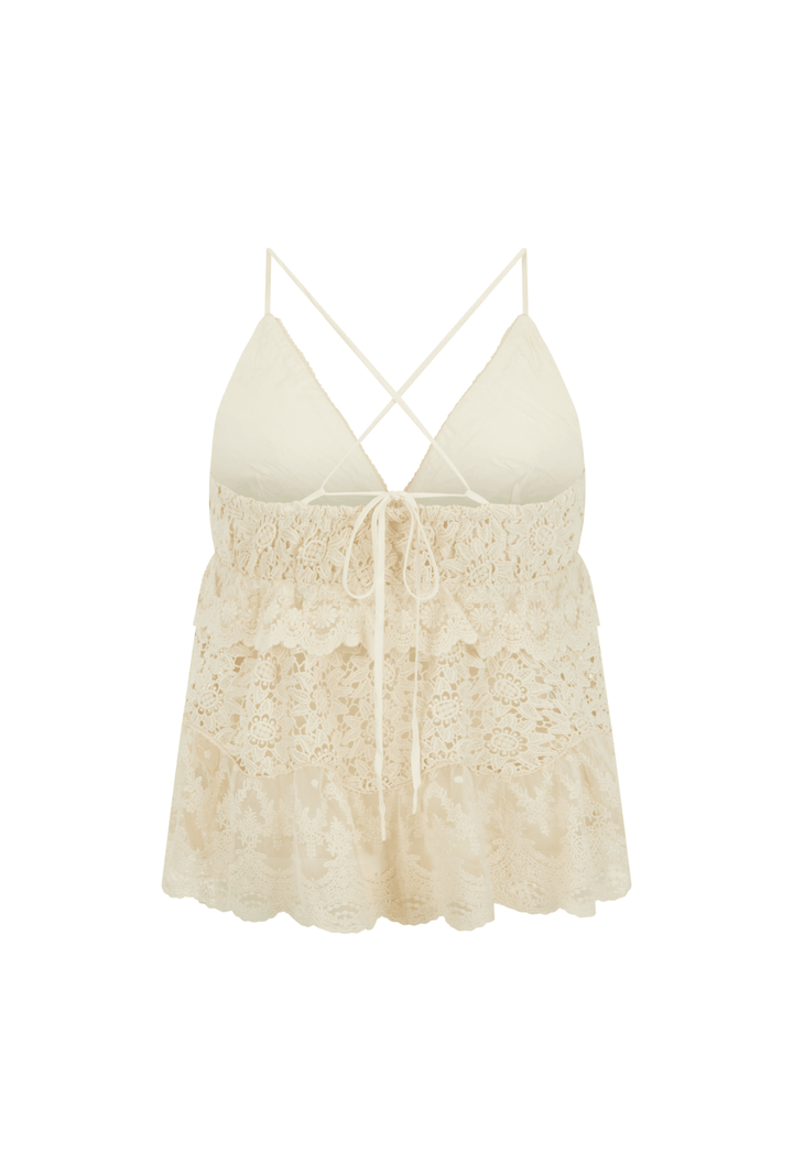 Spell Irma Lace Halter - Pearl - Meadow CollectiveTop