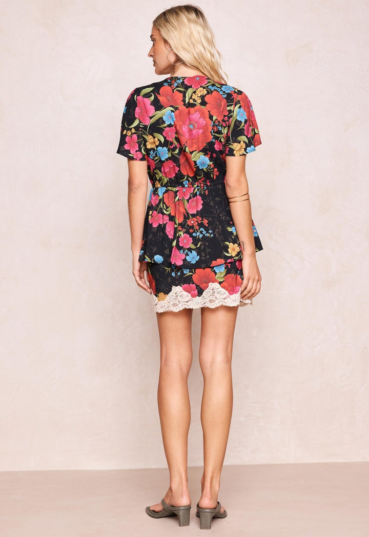 Spell Isola Lace Mini Skirt - Midnight Bloom - Meadow CollectiveSkirts