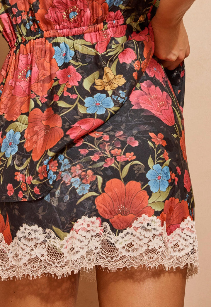 Spell Isola Lace Mini Skirt - Midnight Bloom - Meadow CollectiveSkirts