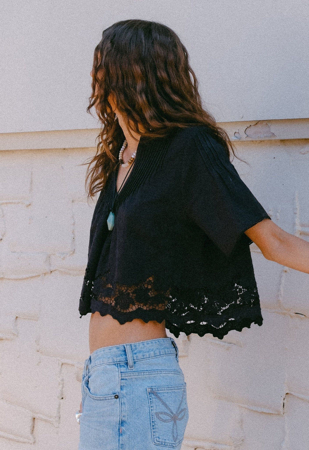 Spell Kala Short Sleeve Blouse Black - Meadow Collectiveblouse