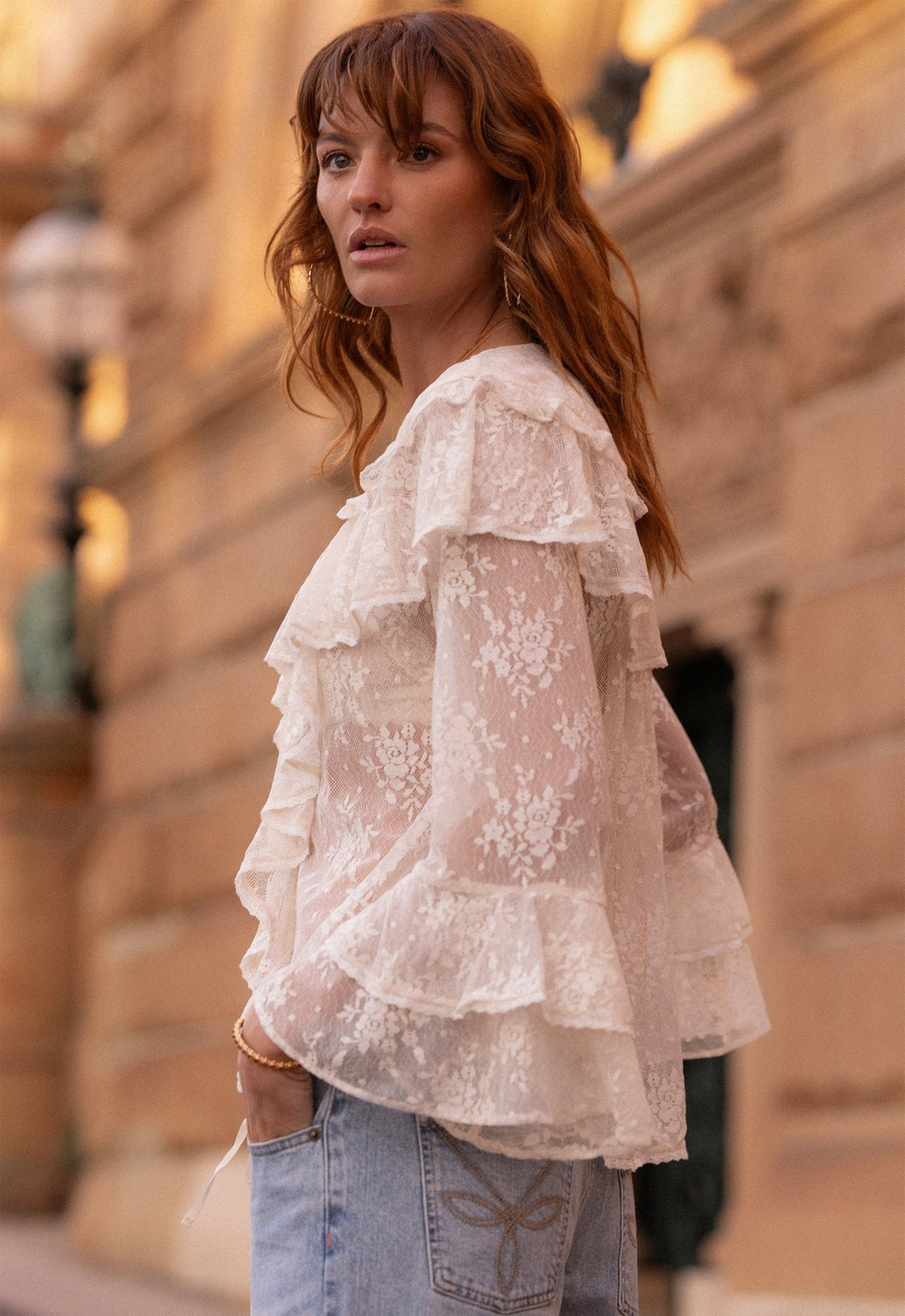 Spell Labyrinth Lace Blouse - Cloud Cream - Meadow Collectiveblouse