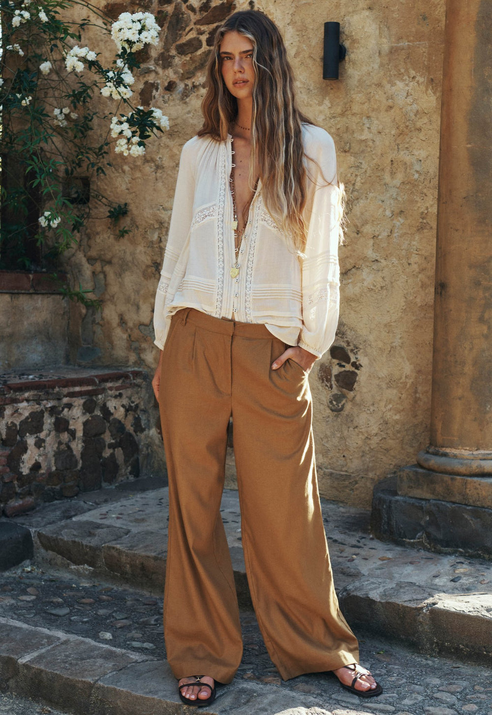 Spell London Pleated Pant - Tan - Meadow Collectivetrousers