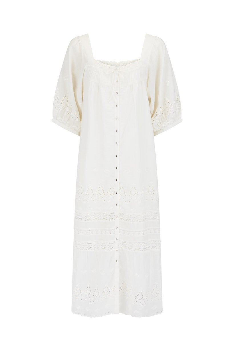 Spell Maiden Lace Midi Dress - Antique White - Meadow Collectivemidi dress