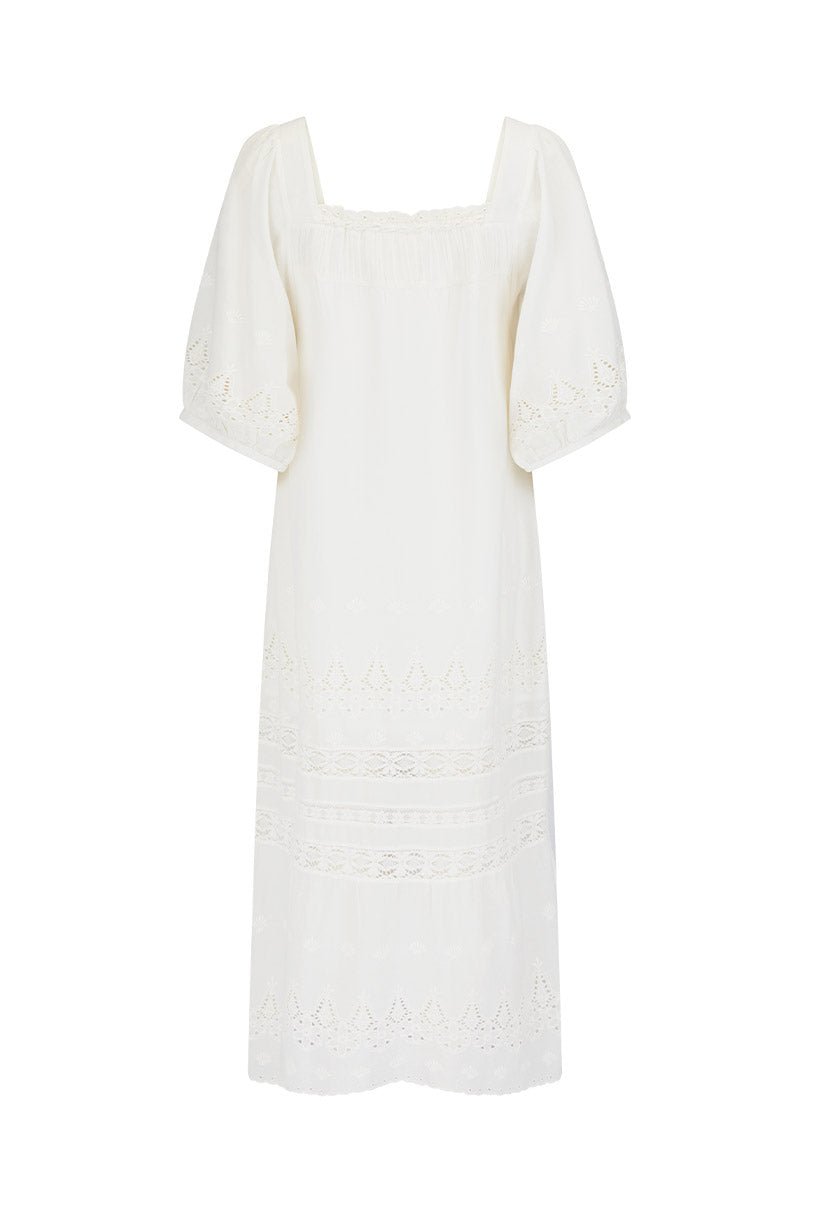 Spell Maiden Lace Midi Dress - Antique White - Meadow Collectivemidi dress