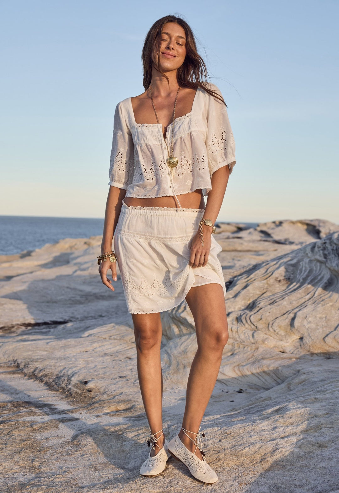 Spell Maiden Lace Mini Skirt - Antique White - Meadow Collectivemini skirt