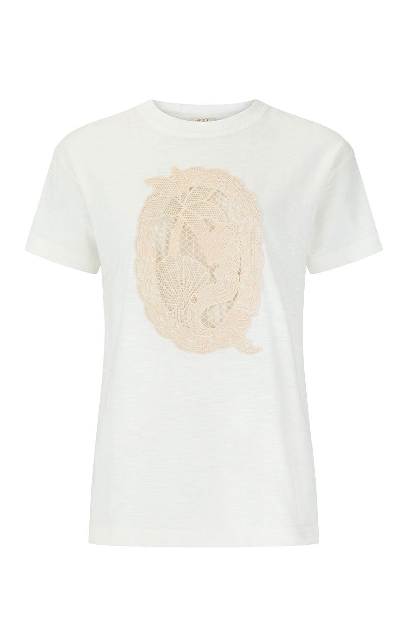 Spell Mermaid Cove Appliqué Tee - White Sands - Meadow Collectiveoversized tee