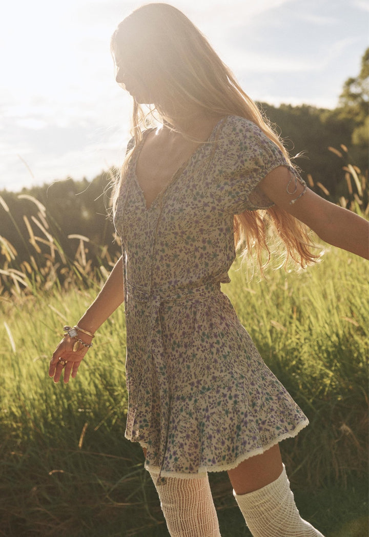 Spell Mimi - Rose Mini Dress - Violet Fields - Meadow Collectivemini dress