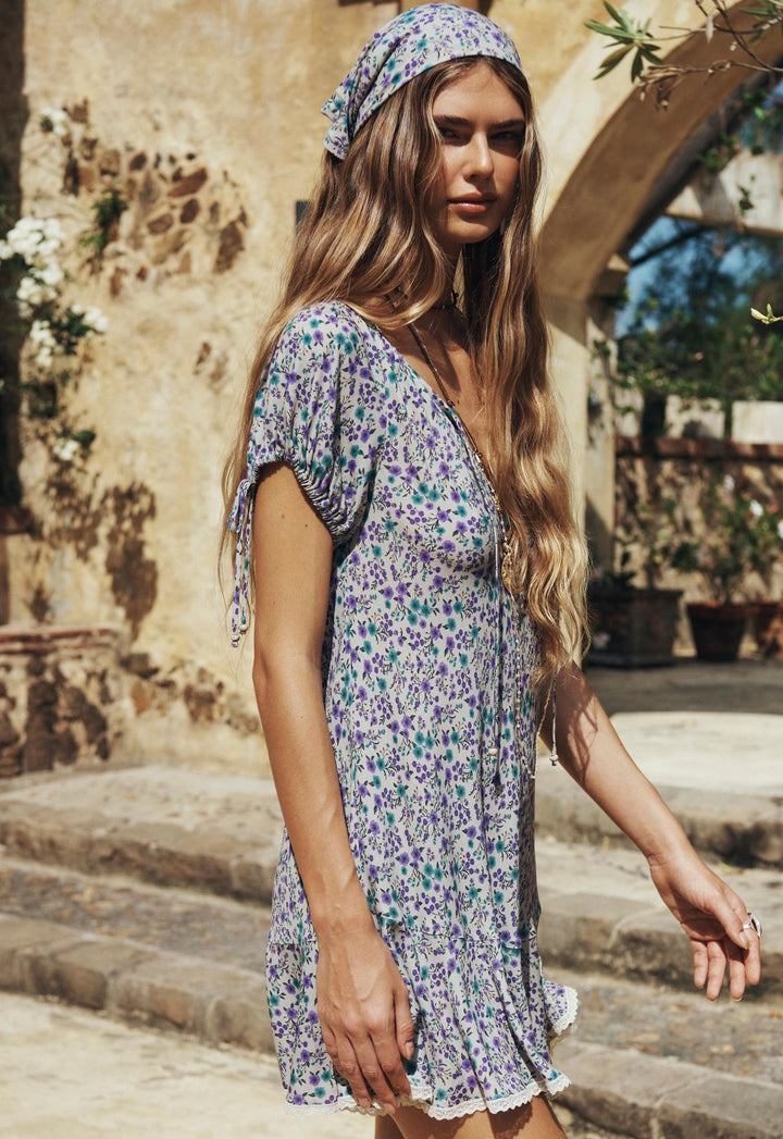 Spell Mimi - Rose Mini Dress - Violet Fields - Meadow Collectivemini dress