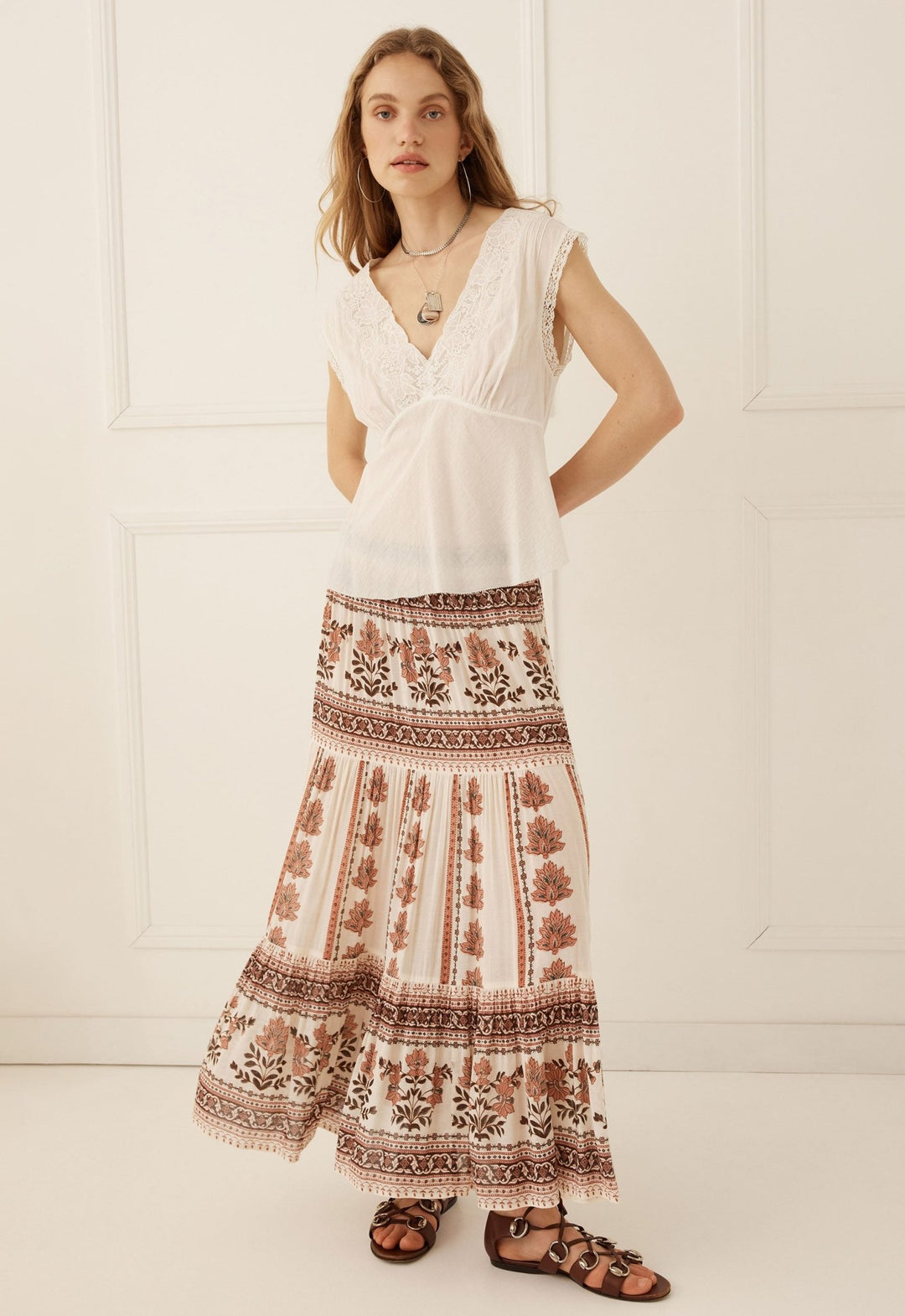 Spell Petalwood Midi Skirt- Dusty Rose - Meadow Collectivemidi skirt