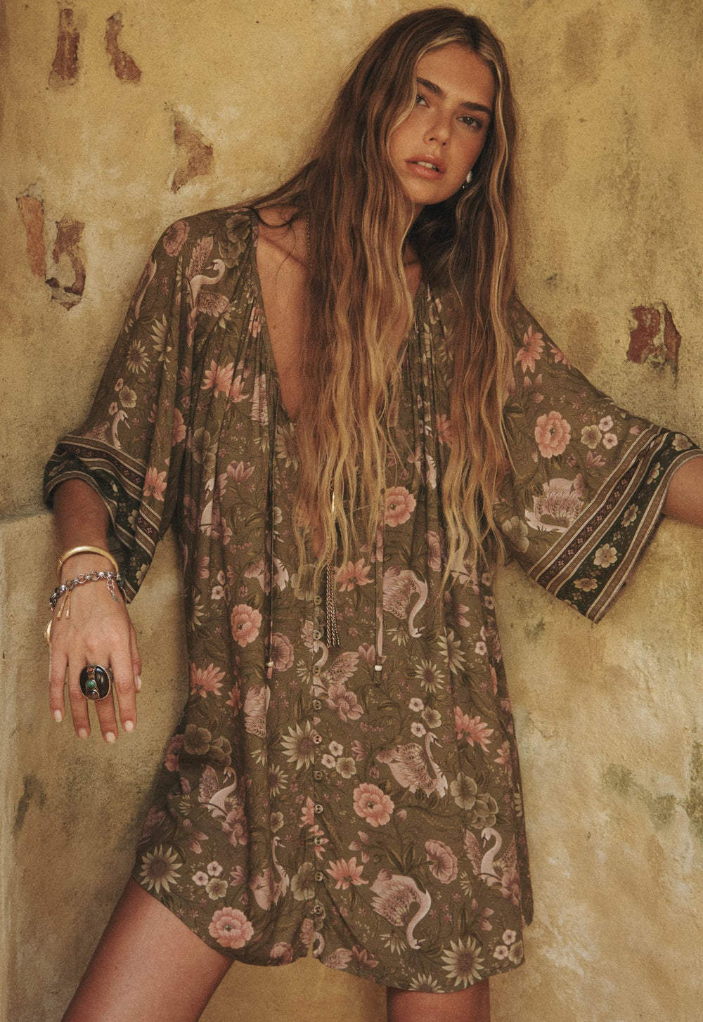 Spell Swan Lake Tunic Dress - Sage - Meadow Collectivemidi dress