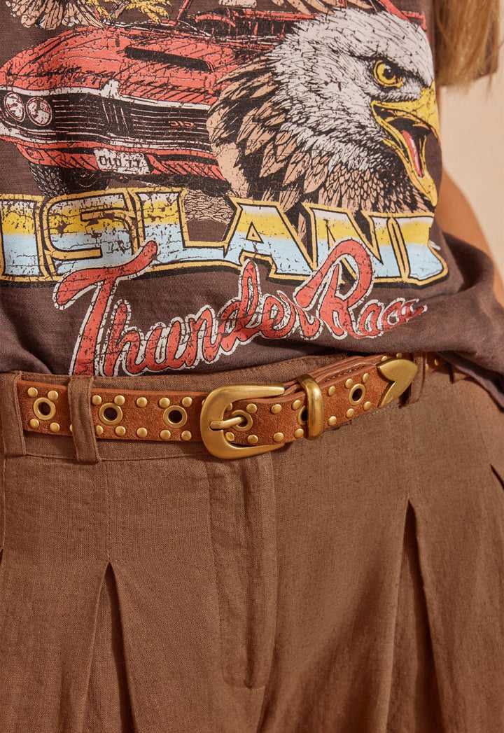 Spell Tempest Studded Suede Belt - Tan - Meadow CollectiveAccessories