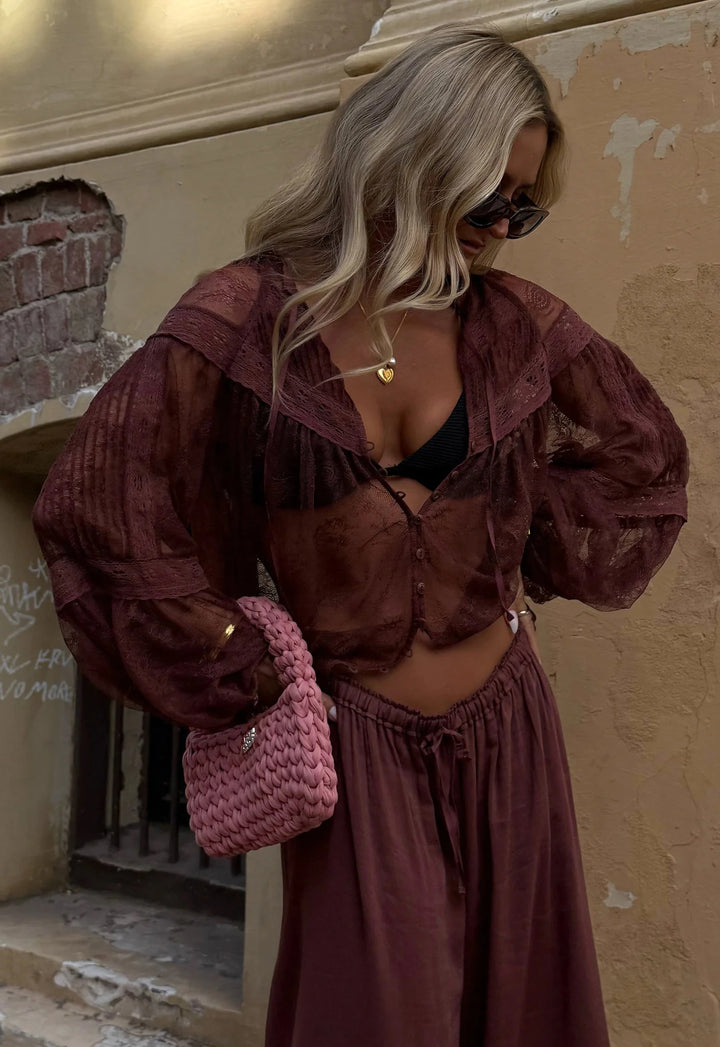 Spell Teodora Lace Blouse Fudge - Meadow Collectiveblouse