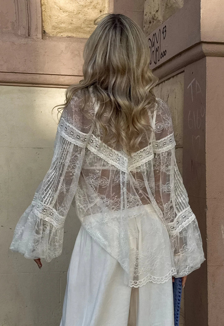 Spell Teodora Lace Blouse Sea Salt - Meadow Collectiveblouse
