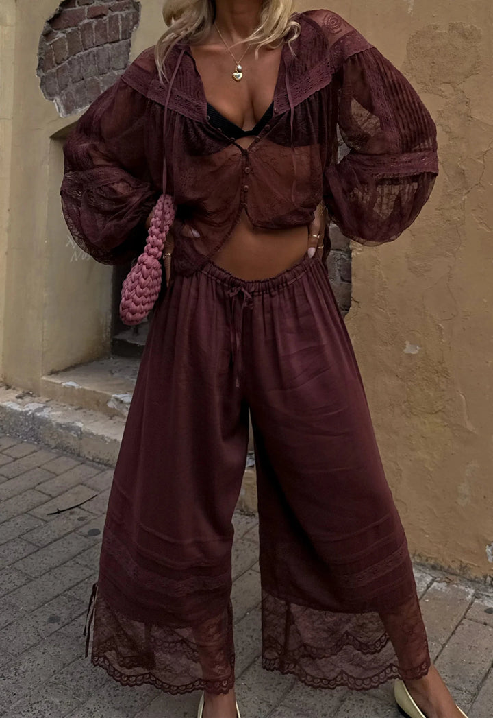 Spell Teodora Lace Pantaloon in Fudge - Meadow CollectivePants